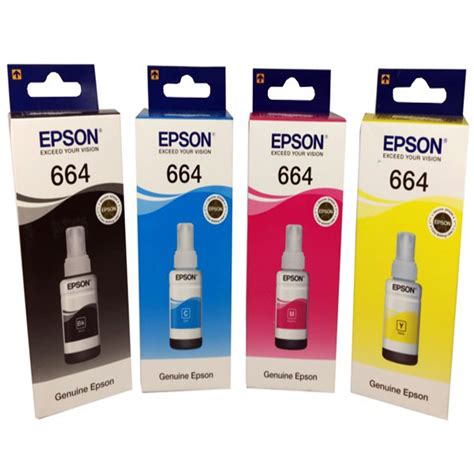 Genuine Epson 664 Ink Bottle 4 Pack for ET-2500 ET-2550 ET-2600 ET-2650 ...