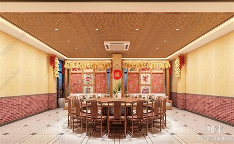 中式风格茶餐厅包厢设计效果图 – 设计本装修效果图