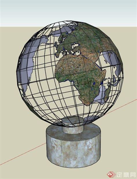 地球仪雕塑设计SU模型