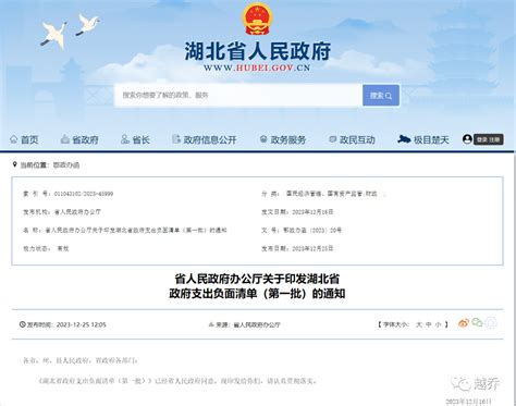 湖北省政府支出负面清单(第一批)_房产资讯_房天下