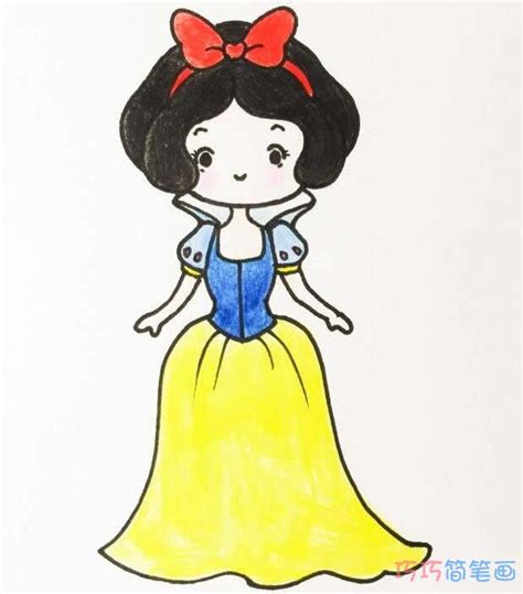 白雪公主的画法步骤图涂颜色_白雪公主简笔画图片 - 巧巧简笔画