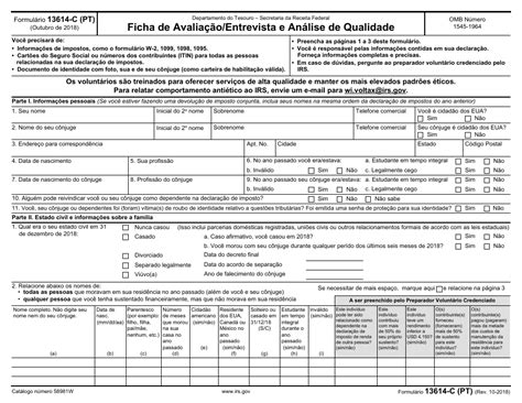 IRS Form 13614-C (PT) - Fill Out, Sign Online and Download Fillable PDF ...