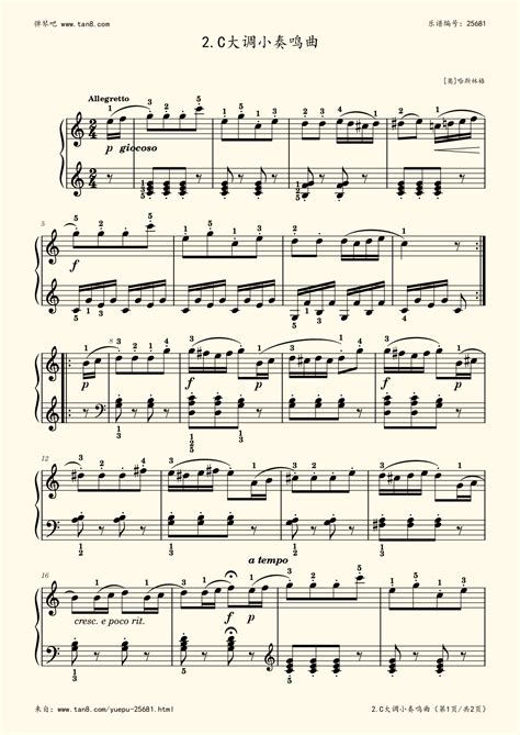 《15_库劳_小奏鸣曲_Op55-No3_C大调_第一乐章,钢琴谱》库劳（五线谱 钢琴曲 指法）-弹吧|蛐蛐钢琴网