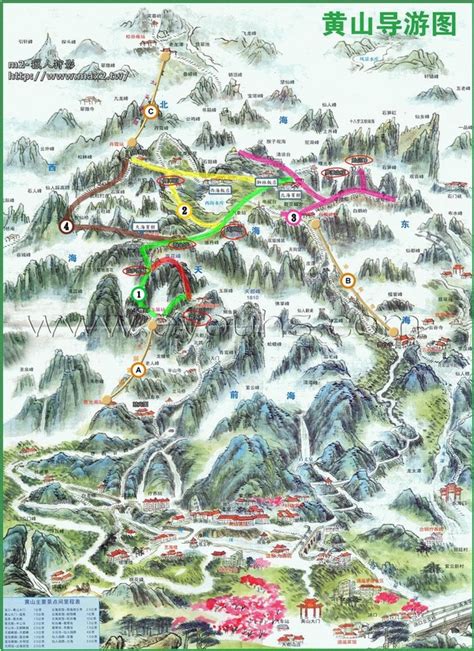 黄山旅游风景区手绘地图|插画|商业插画|大碗在这里 - 原创作品 - 站酷 (ZCOOL)