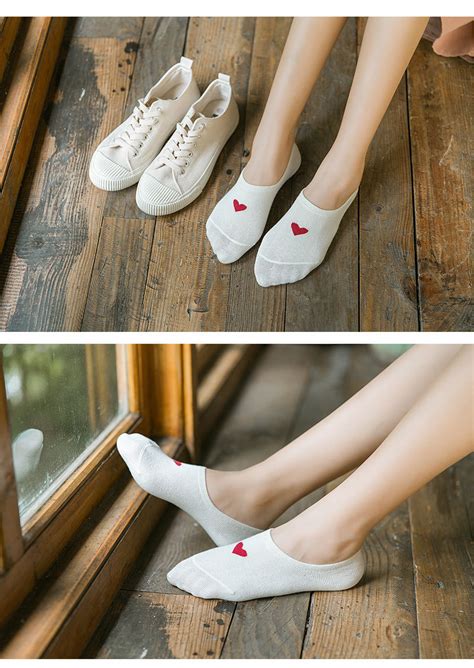 厂家批发袜子女夏季棉爱心女袜薄款透气隐形船袜甜美短袜子船袜-阿里巴巴