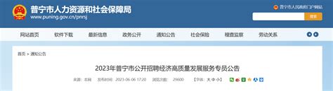 2023年广东省揭阳市普宁市招聘经济高质量发展服务专员60人公告