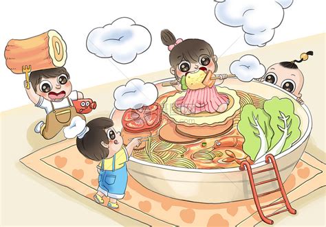 爱吃美食的孩子插画图片下载-正版图片400487948-摄图网