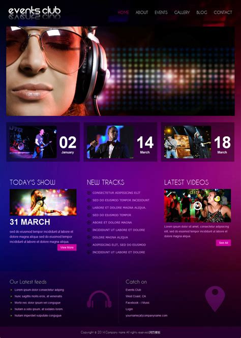 劲爆dj音乐网站模板是一款梦幻风格的音乐俱乐部网站模板。_金屋文档