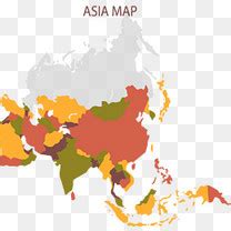 彩色色块亚洲地图素材图片免费下载_高清psd_千库网(图片编号10347276)