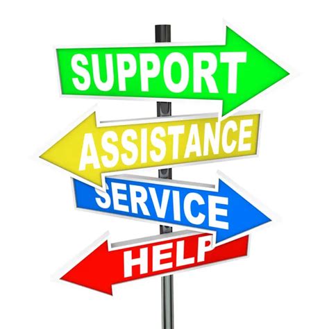 Service Assistance Support Help Arrow Signs Point to Solution — Stock ...