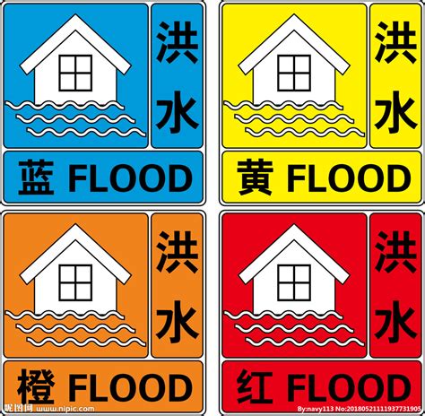 洪水四级预警设计图__公共标识标志_标志图标_设计图库_昵图网nipic.com