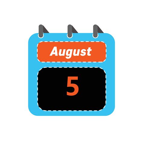 august 5 daily Calendar Icon 26613142 Vector Art at Vecteezy