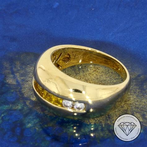 Hans Paul Buchwald Brillant Citrin Ring 750 Gold | Edeluhren & Schmuck
