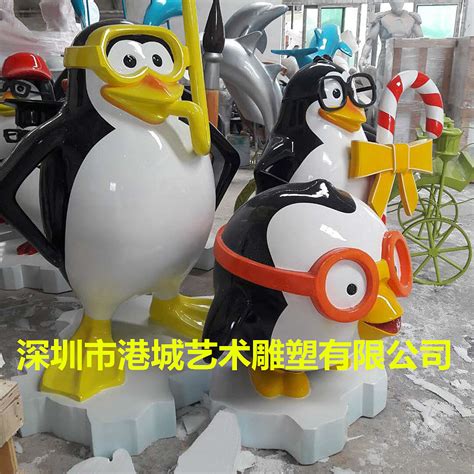 企鹅形象吉祥物玻璃钢卡通动物雕塑橱窗美陈展览摆设|纯艺术|雕塑|港城雕塑 - 原创作品 - 站酷 (ZCOOL)