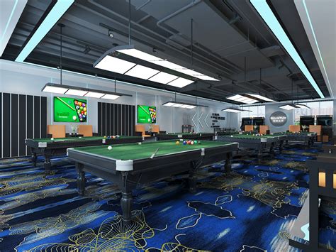 台球室.台球厅设计案例效果图 - 效果图交流区-建E室内设计网