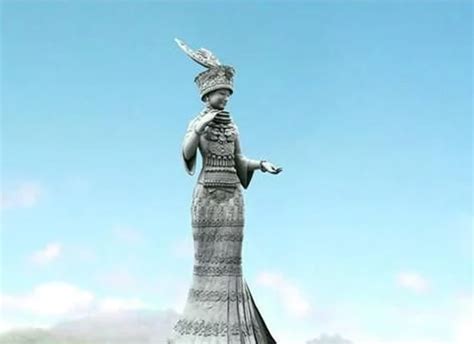 贵州苗族女神“仰阿莎”不锈钢雕塑 -贵州朋和文化景观雕塑设计