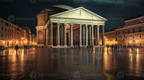 Night view of Pantheon. Generative AI 32976499 Stock Photo at Vecteezy