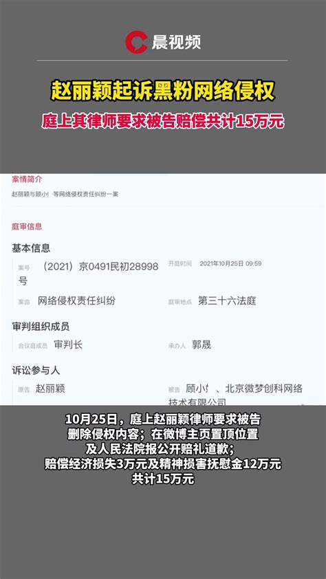 赵丽颖起诉黑粉，其律师要求被告赔偿共15万元_凤凰网视频_凤凰网