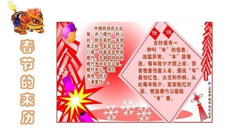 2019新年春节由来习俗传说简介展板图片下载 - 觅知网