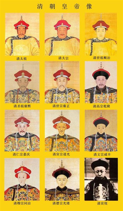 清朝12位皇帝画像欣赏 – 地平线古代皇帝简介网