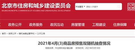 北京市住房和城乡建设委2021年4月(3)商品房预售双随机抽查情况-中国质量新闻网