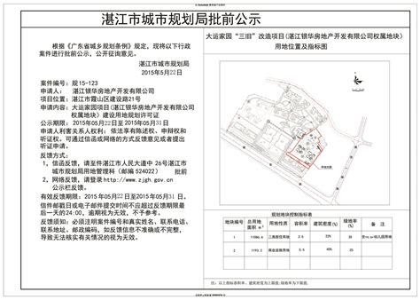大运家园项目建设用地规划许可证批前公示_湛江市人民政府门户网站