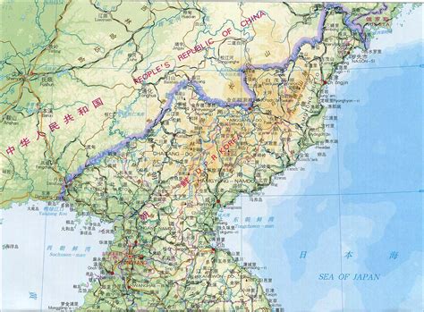 朝鲜地图地形版_朝鲜地图_初高中地理网