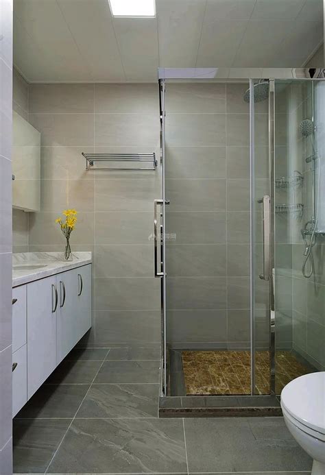 140㎡现代混搭风三居卫生间淋浴区设计效果图_装修图片-保障网装修效果图