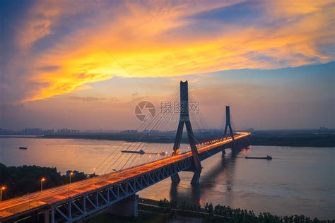 武汉城市夜景天兴洲长江大桥高清图片下载-正版图片500648485-摄图网