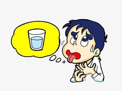 手绘卡通口渴喝水的人插画免抠元素PNG图片素材下载_手绘PNG_熊猫办公