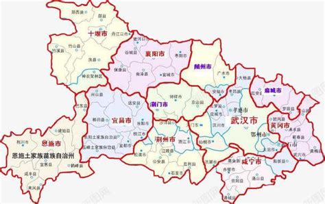湖北省矢量地图图片免费下载_PNG素材_编号1kxi3042z_图精灵