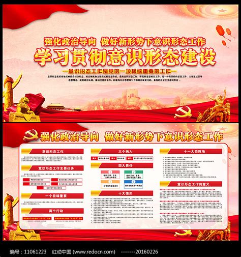 四个意识党员学习展板设计图片下载_红动中国