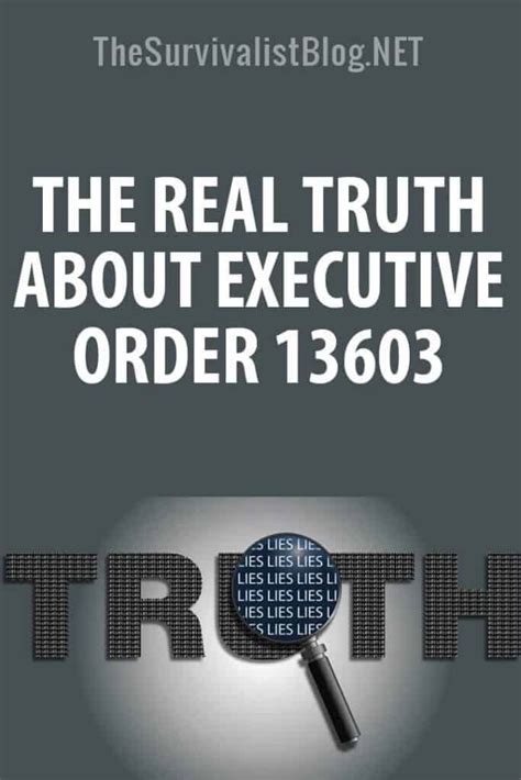 The Real Truth About Executive Order 13603 | The Survivalist Blog