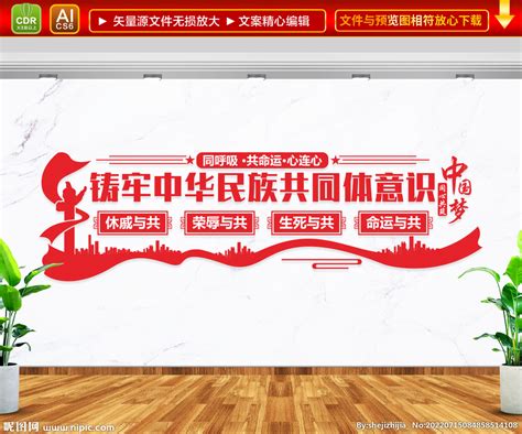 铸牢中华民族共同体意识设计图__展板模板_广告设计_设计图库_昵图网nipic.com