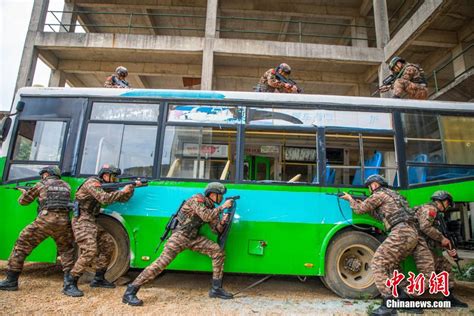 来宾武警特战队员开展公交车反劫持演练|来宾|广西|对抗演练_新浪新闻