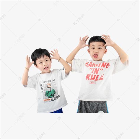 儿童兄弟两个儿童喊话素材图片免费下载-千库网