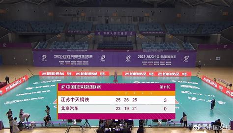 2022-2023中国女子排球超级联赛：江苏中天钢铁女排3-0战胜北京汽车女排_微博_官方_阶段