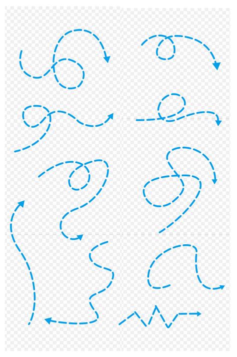 蓝色简约虚线创意形状提示方向指示图