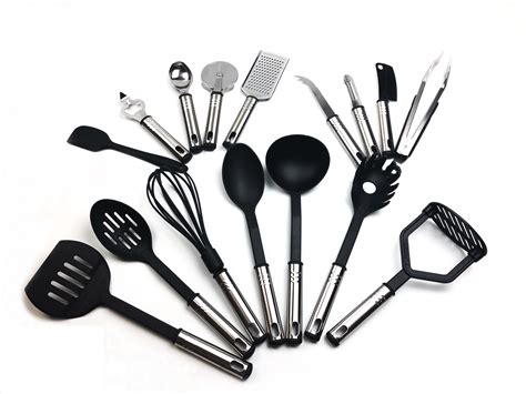 厨房不粘烹饪铲勺套装尼龙厨具24件套装管柄不锈钢厨房铲勺小工具-阿里巴巴