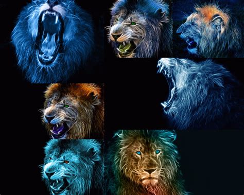 炫彩绘画狮子摄影高清图片 - 爱图网