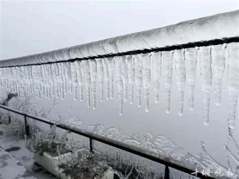 寒潮来袭 哈尔滨冻雨形成冰挂景观