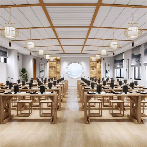 新中式学校书法教室|空间|室内设计|拾一石 - 原创作品 - 站酷 (ZCOOL)