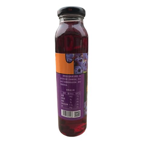 吕梁野山坡蓝莓果汁含量带蓝莓颗粒300ml8瓶蓝莓汁饮料礼盒装-阿里巴巴