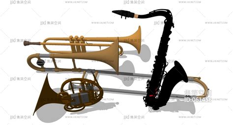 乐器音乐器材小号萨克斯su草图模型下载-【集简空间】「每日更新」