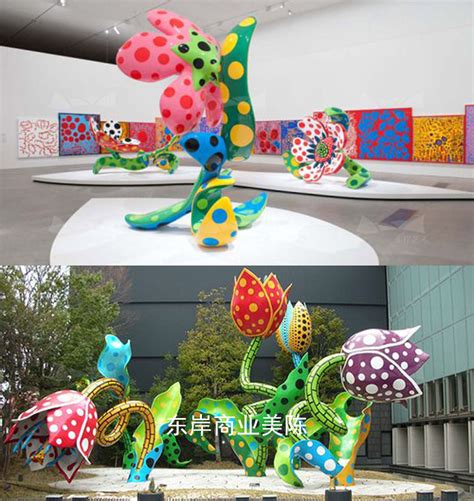 大型商业美陈 艺术装置 花卉波点艺术彩绘 玻璃钢创意造型雕塑-阿里巴巴