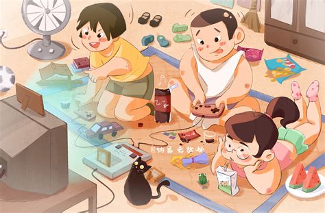 童年回忆的海报|插画|商业插画|刘燕水墨 - 原创作品 - 站酷 (ZCOOL)