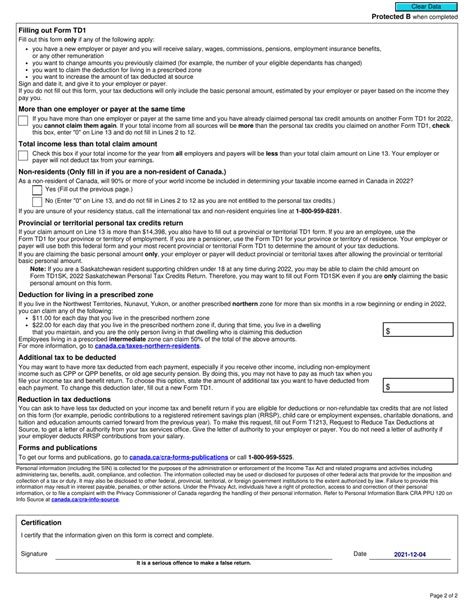 Form TD1 - 2020 - Fill Out, Sign Online and Download Printable PDF ...