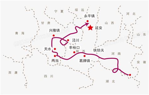 红二十五军线图长征路线地图线路PNG图片素材下载_线路PNG_熊猫办公