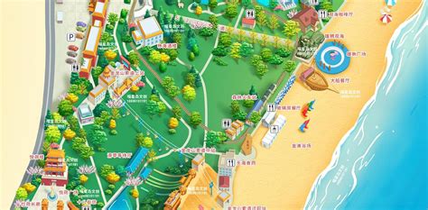 新品来了——南戴河国际娱乐中心旅游手绘地图，智慧版_喵星岛文创-站酷ZCOOL