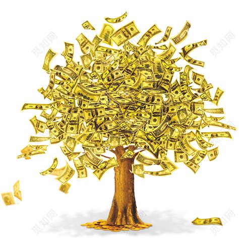 简约金融发财树摇钱素材免费下载 - 觅知网